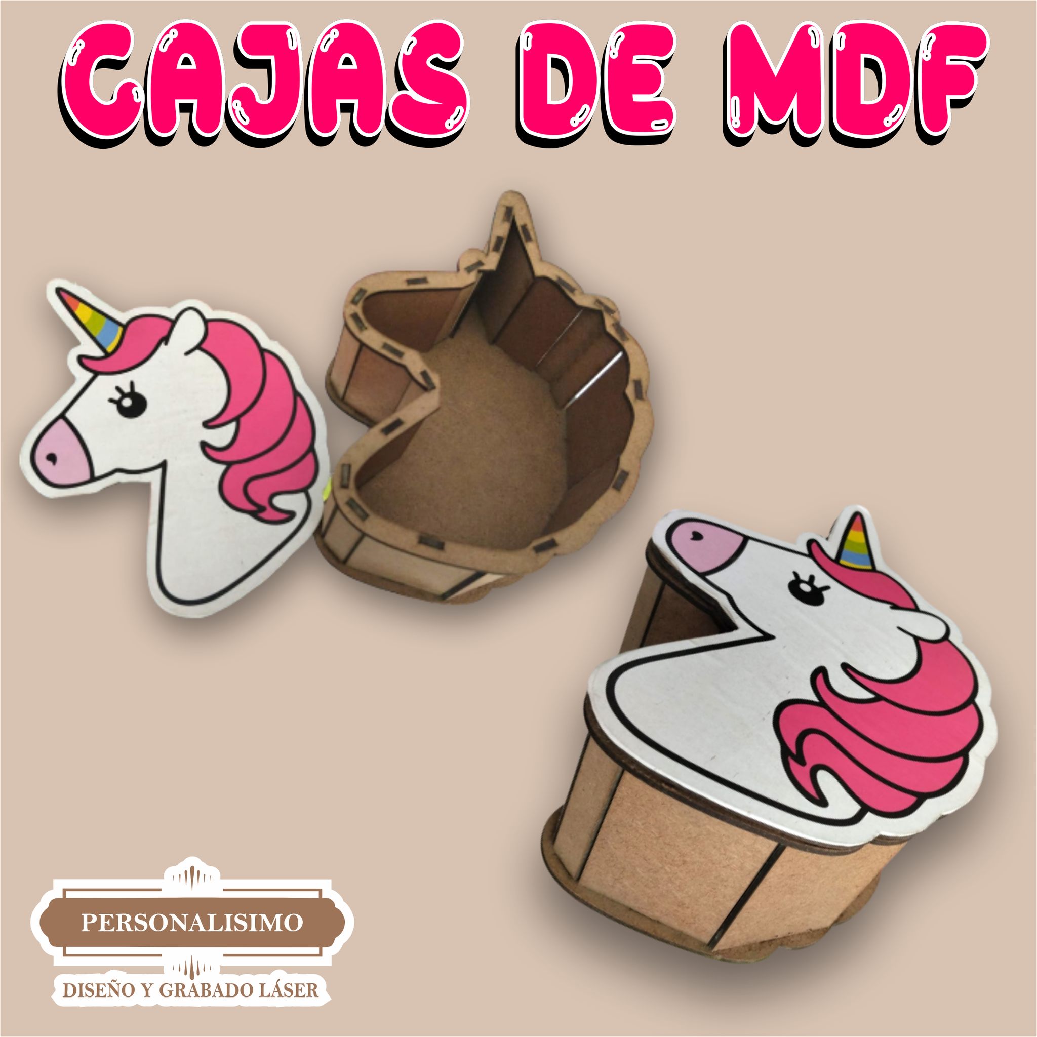 Caja MDF Unicornio